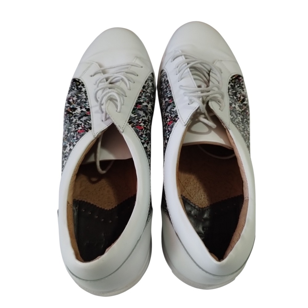 Robert Graham Northcliff White & Multicolor Leather Sneakers Men's 11 Preppy - Picture 5 of 6